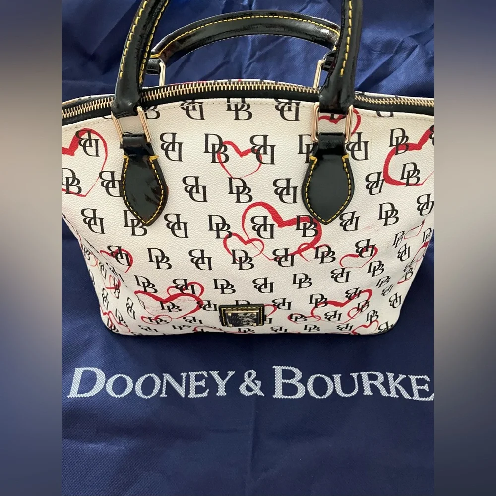 Dooney & Bourke w/ Black Patent Leather Tassel, Handles, Optional Strap and Trim - Picture 11 of 16